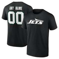 New York Jets Team Authentic Personalized Name & Number T-Shirt Black