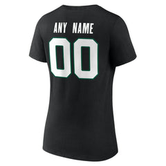 New York Jets Women's Team Authentic Personalized Name & Number V-Neck T-Shirt Black