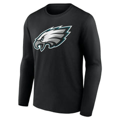 Philadelphia Eagles Team Authentic Personalized Name & Number Long Sleeve T-Shirt Black