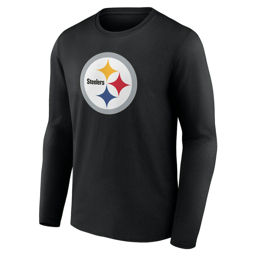 Pittsburgh Steelers Team Authentic Personalized Name & Number Long Sleeve T-Shirt Black