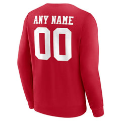 San Francisco 49ers Team Authentic Personalized Name & Number Sweatshirt Scarlet