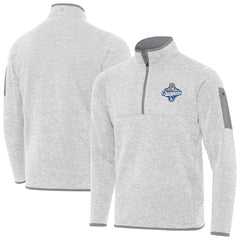 Los Angeles Dodgers Antigua Back-to-Back World Series Champions Fortune Quarter-Zip Pullover - Heather Gray - MLB Lifestyle