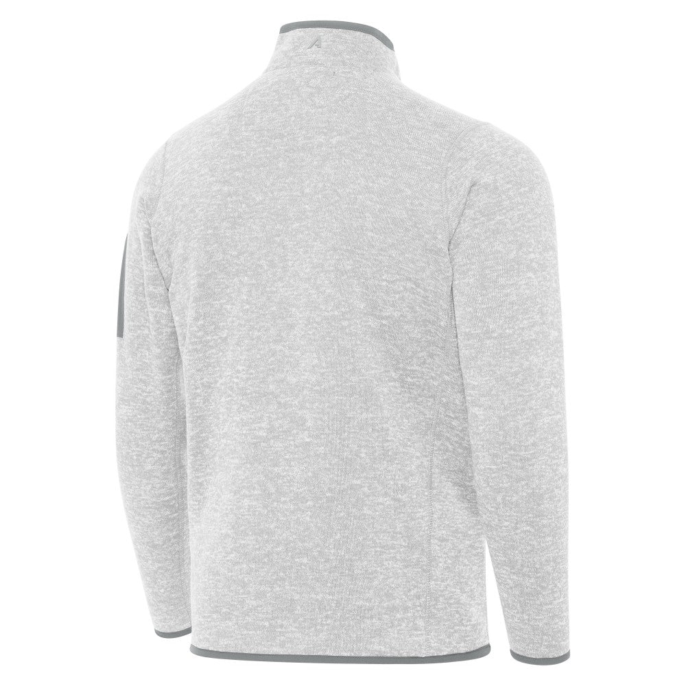 Los Angeles Dodgers Antigua Back-to-Back World Series Champions Fortune Quarter-Zip Pullover - Heather Gray - MLB Lifestyle