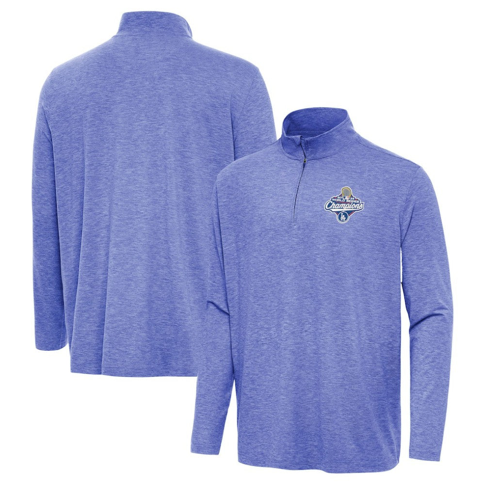 Los Angeles Dodgers Antigua 2025 World Series Champions Hunk Quarter-Zip Top - Heather Royal - MLB on Sale