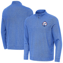 Los Angeles Dodgers Antigua Back-to-Back World Series Champions Subtle Quarter-Zip Pullover - Heather Royal - MLB Discount