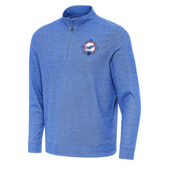 Los Angeles Dodgers Antigua Back-to-Back World Series Champions Subtle Quarter-Zip Pullover - Heather Royal - MLB Discount