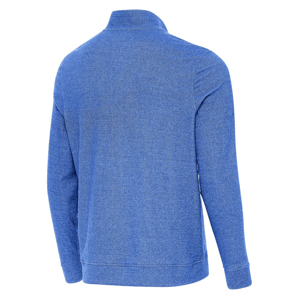 Los Angeles Dodgers Antigua Back-to-Back World Series Champions Subtle Quarter-Zip Pullover - Heather Royal - MLB Discount