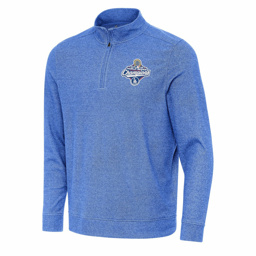 Los Angeles Dodgers Antigua 2025 World Series Champions Subtle Quarter-Zip Sweatshirt - Heather Royal - MLB on Sale