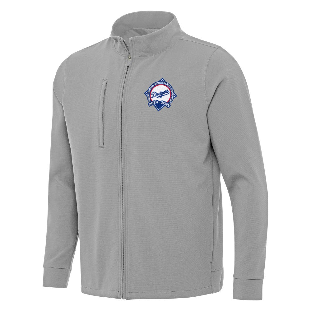 Los Angeles Dodgers Antigua Back-to-Back World Series Champions Regard Full-Zip Jacket - Gray - MLB on Sale