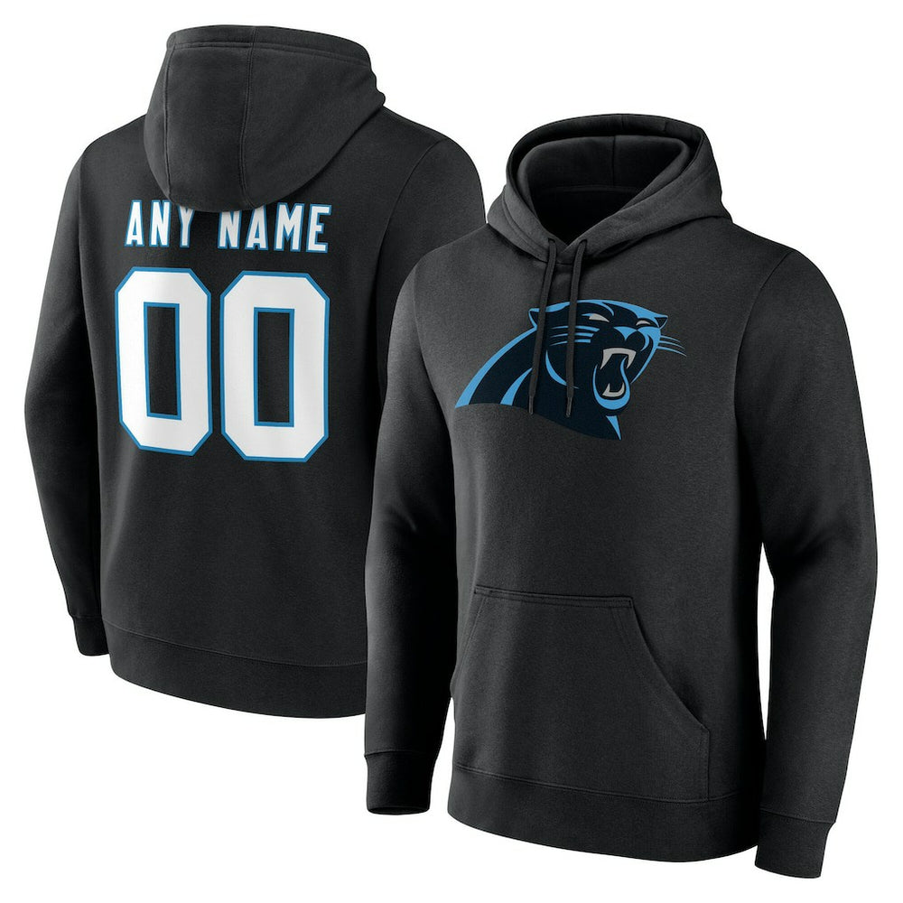 Carolina Panthers Big & Tall Team Authentic Custom Hoodie Black