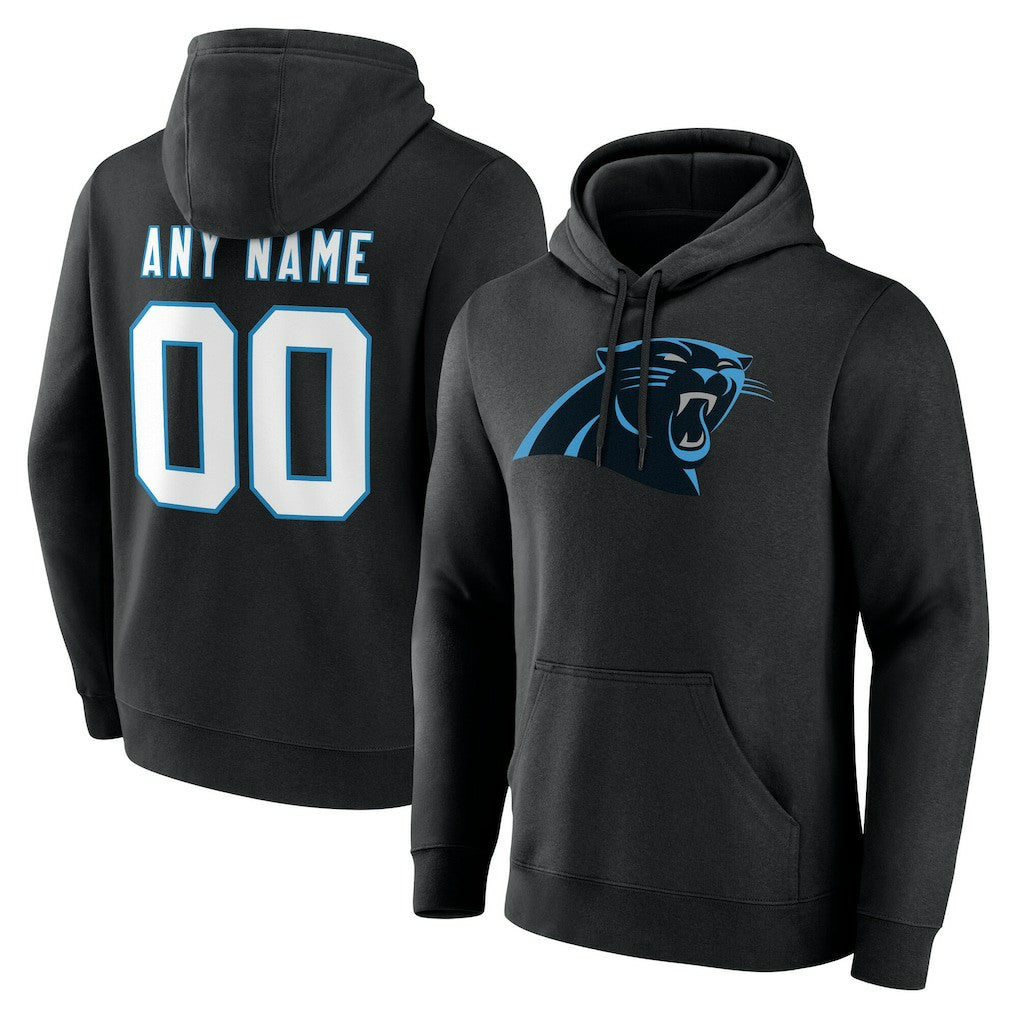 Carolina Panthers Big & Tall Team Authentic Custom Hoodie Black