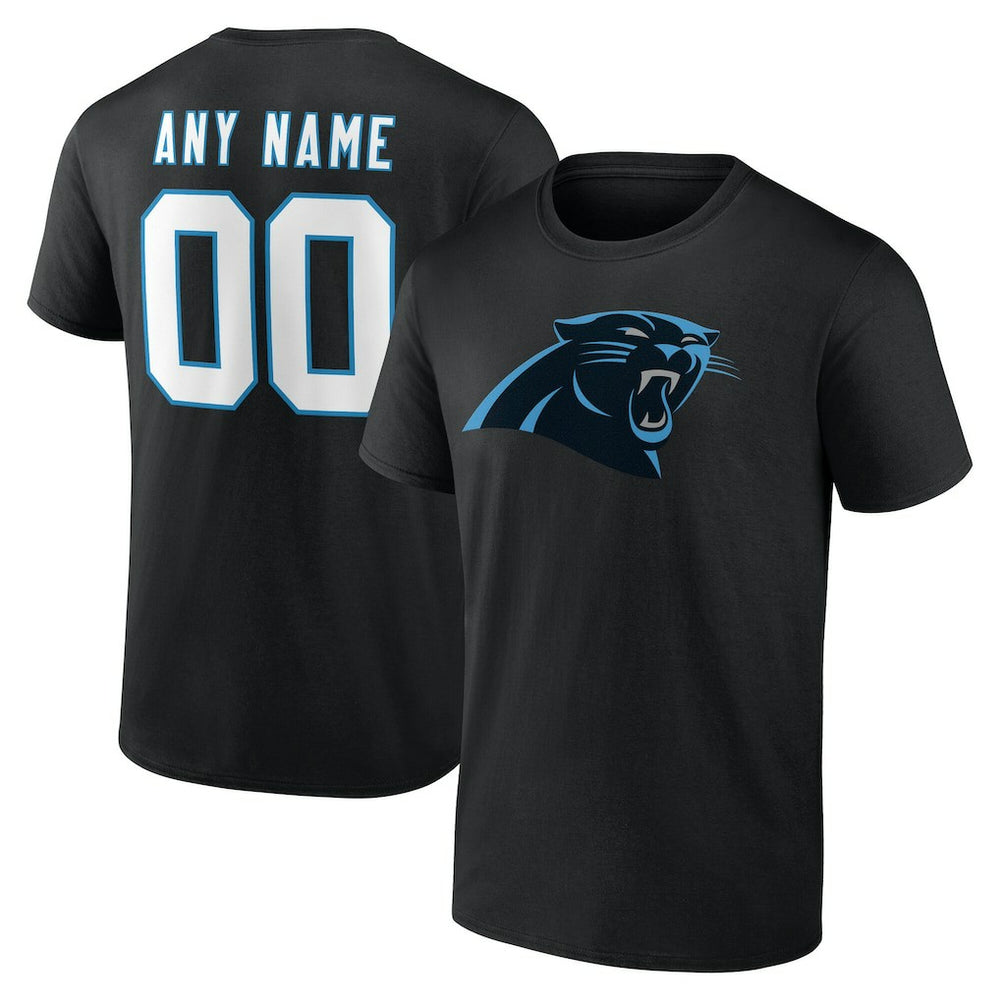 Carolina Panthers Big & Tall Team Authentic Custom T-Shirt Black