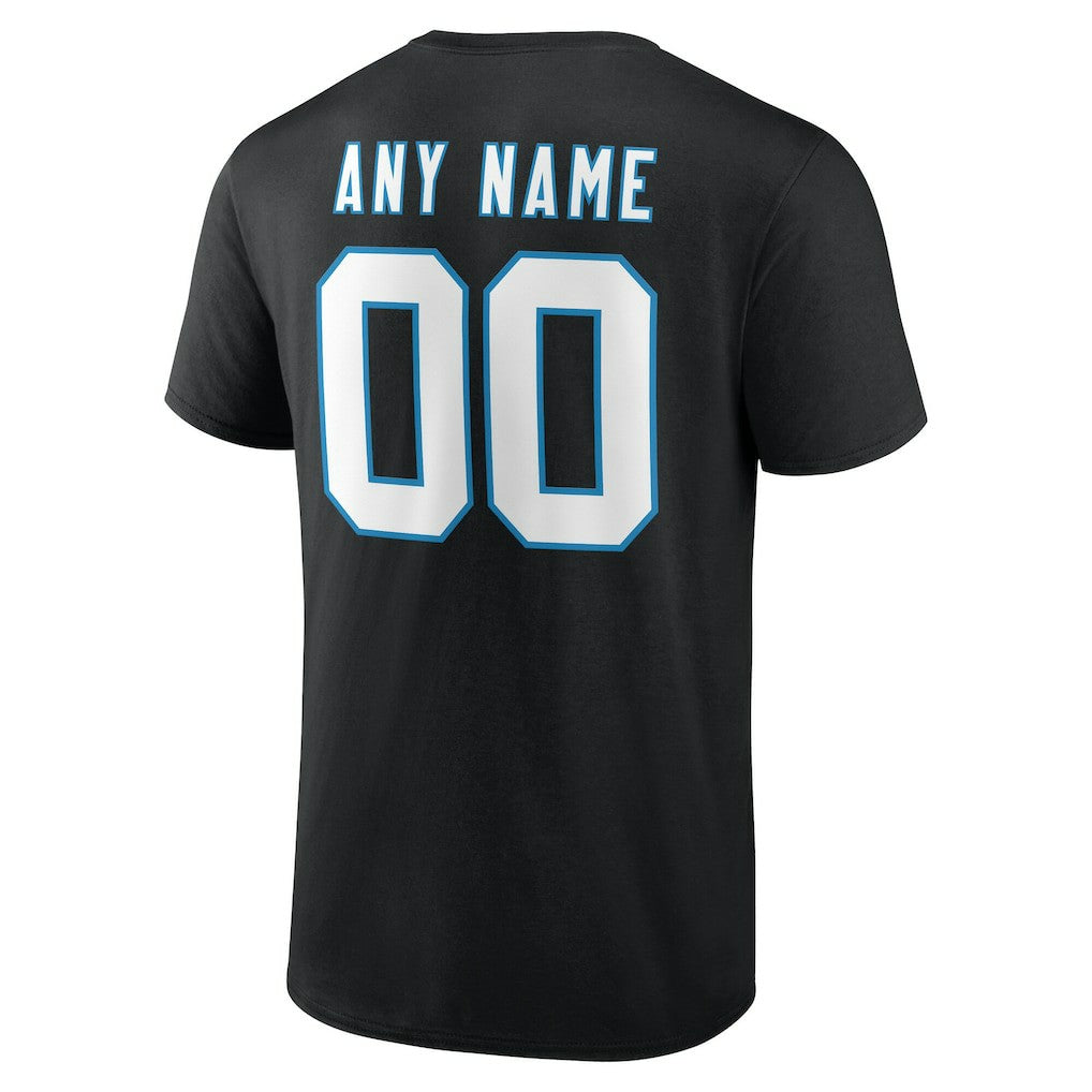 Carolina Panthers Big & Tall Team Authentic Custom T-Shirt Black
