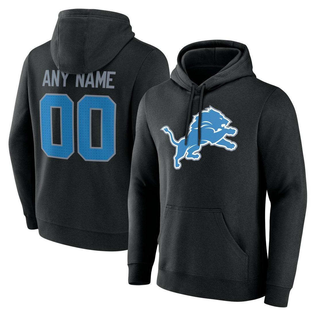 Detroit Lions Big & Tall Team Authentic Custom Hoodie Black