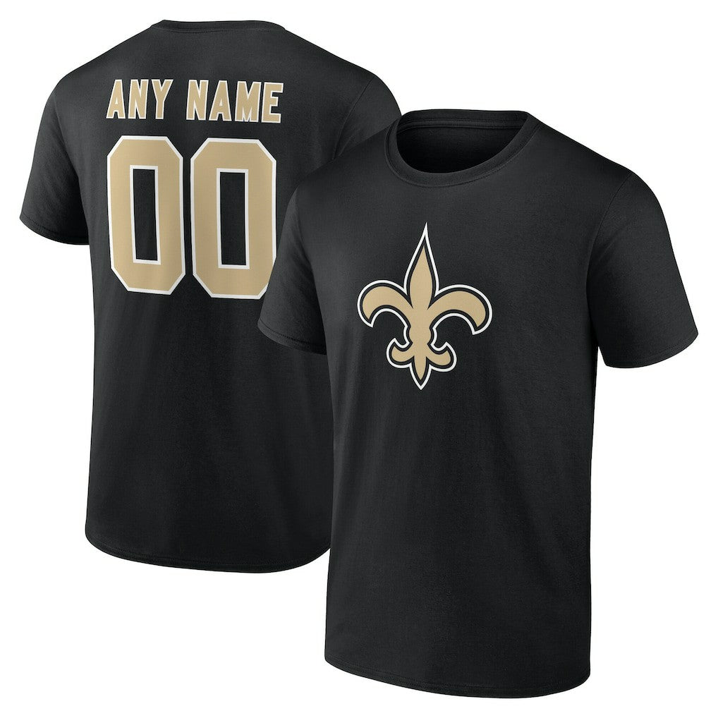 New Orleans Saints Big & Tall Team Authentic Custom T-Shirt Black