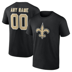 New Orleans Saints Big & Tall Team Authentic Custom T-Shirt Black