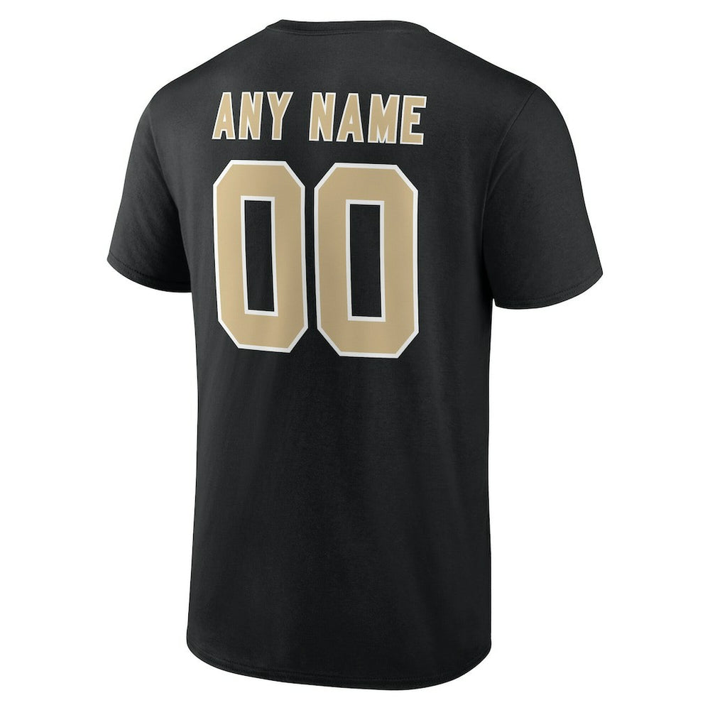 New Orleans Saints Big & Tall Team Authentic Custom T-Shirt Black