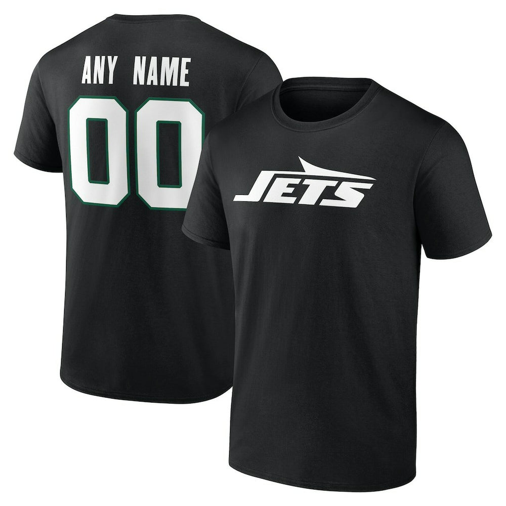 New York Jets Big & Tall Team Authentic Custom T-Shirt Black