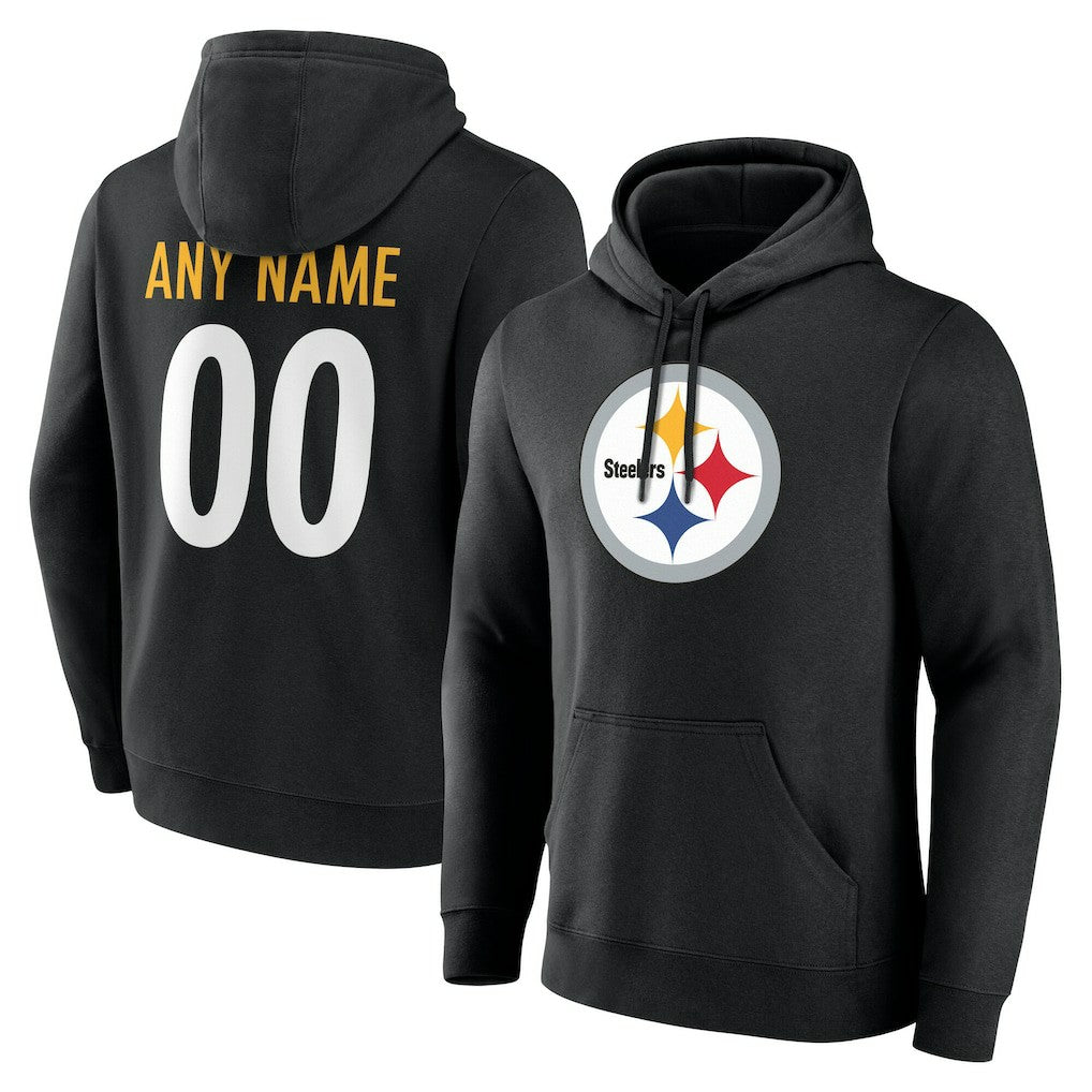 Pittsburgh Steelers Big & Tall Team Authentic Custom Hoodie Black