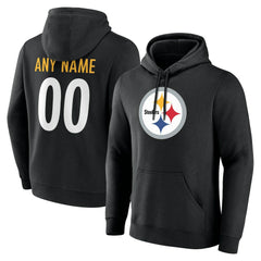 Pittsburgh Steelers Big & Tall Team Authentic Custom Hoodie Black