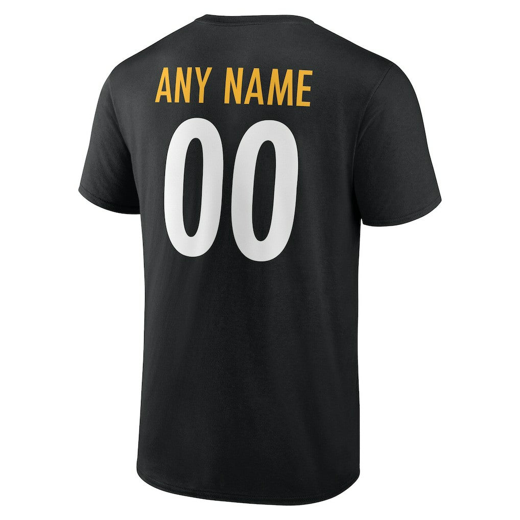 Pittsburgh Steelers Big & Tall Team Authentic Custom T-Shirt Black