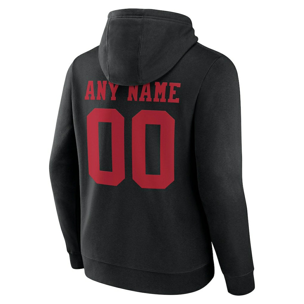 San Francisco 49ers Big & Tall Team Authentic Custom Hoodie Black