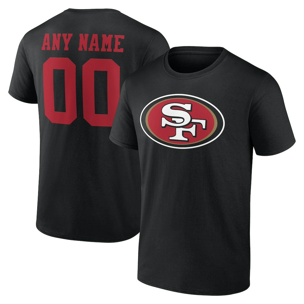 San Francisco 49ers Big & Tall Team Authentic Custom T-Shirt Black