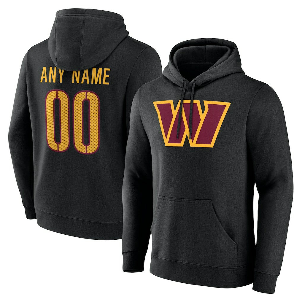 Washington Commanders Big & Tall Team Authentic Custom Hoodie Black