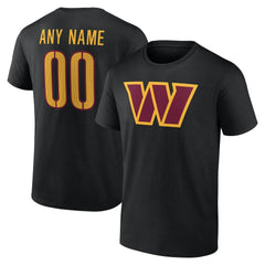 Washington Commanders Big & Tall Team Authentic Custom T-Shirt Black