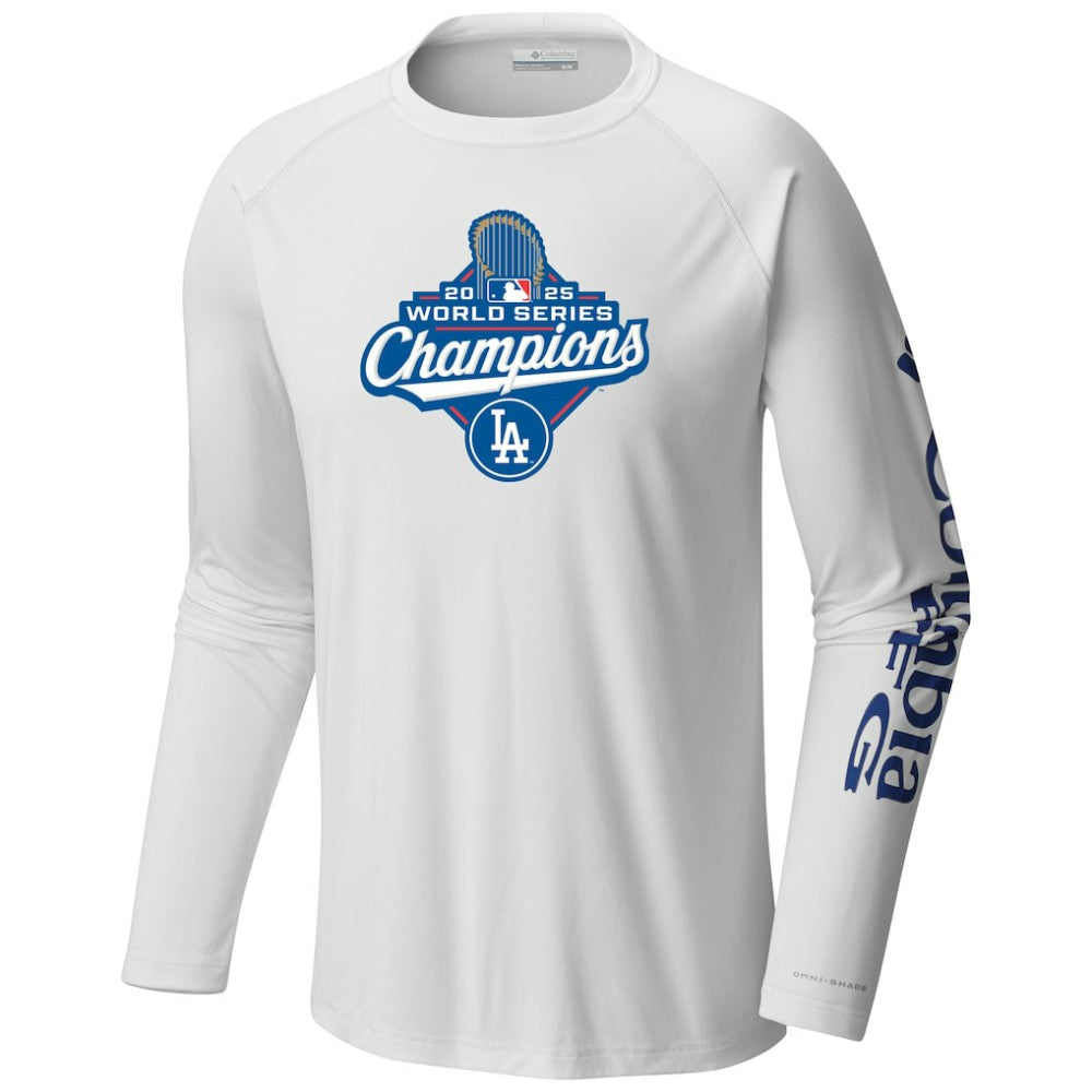Los Angeles Dodgers Columbia 2025 World Series Champions Terminal Tackle Long Sleeve T-Shirt - White - Columbia Online