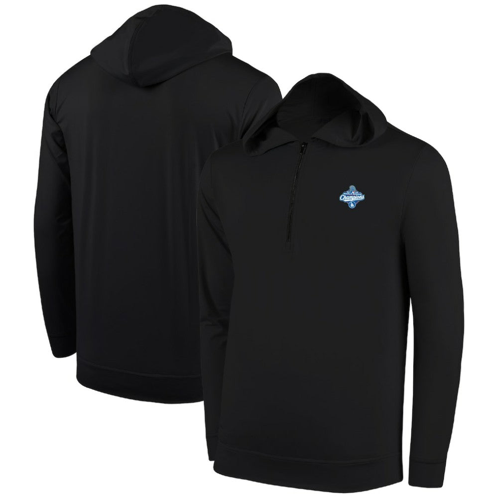 Los Angeles Dodgers 2025 World Series Champions Seabreeze Half-Zip Hoodie - Black - MLB Discount