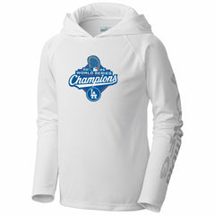 Los Angeles Dodgers Columbia Youth 2025 World Series Champions Terminal Tackle Omni-Shade Hoodie - White - Columbia Lifestyle