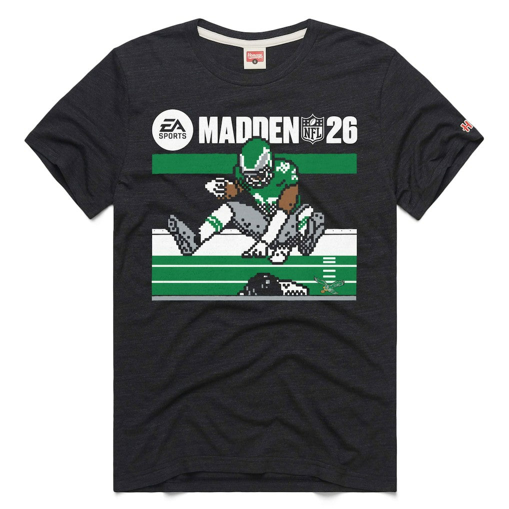 Saquon Barkley Philadelphia Eagles Homage Unisex Madden NFL '26 Retro Cover Tri-Blend T-Shirt Charcoal