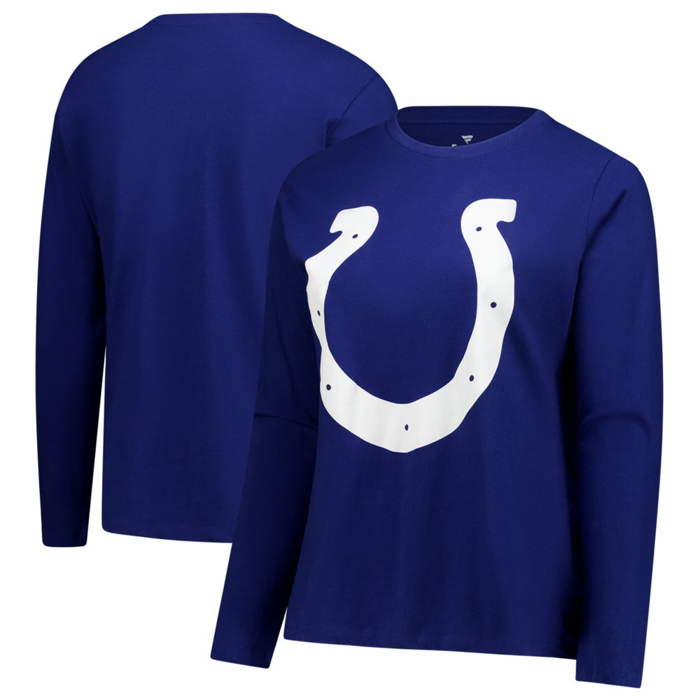 Fanatics Indianapolis Colts Women's Plus Size Scoop Neck Long Sleeve T-Shirt Royal