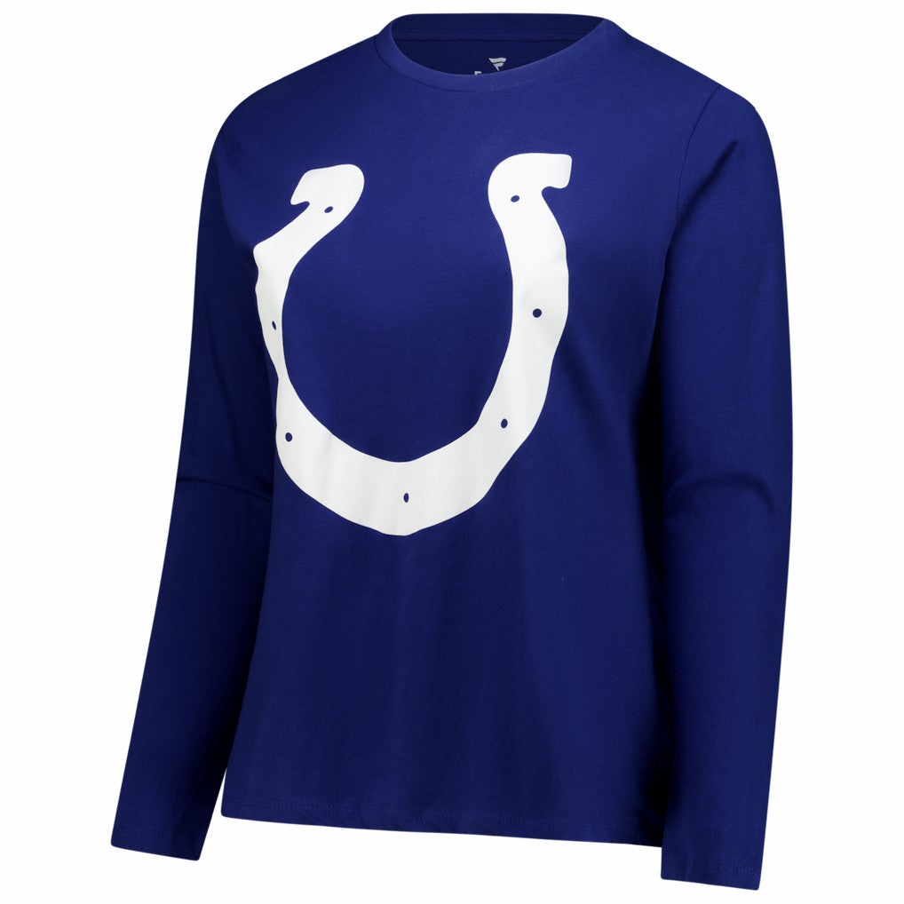 Fanatics Indianapolis Colts Women's Plus Size Scoop Neck Long Sleeve T-Shirt Royal