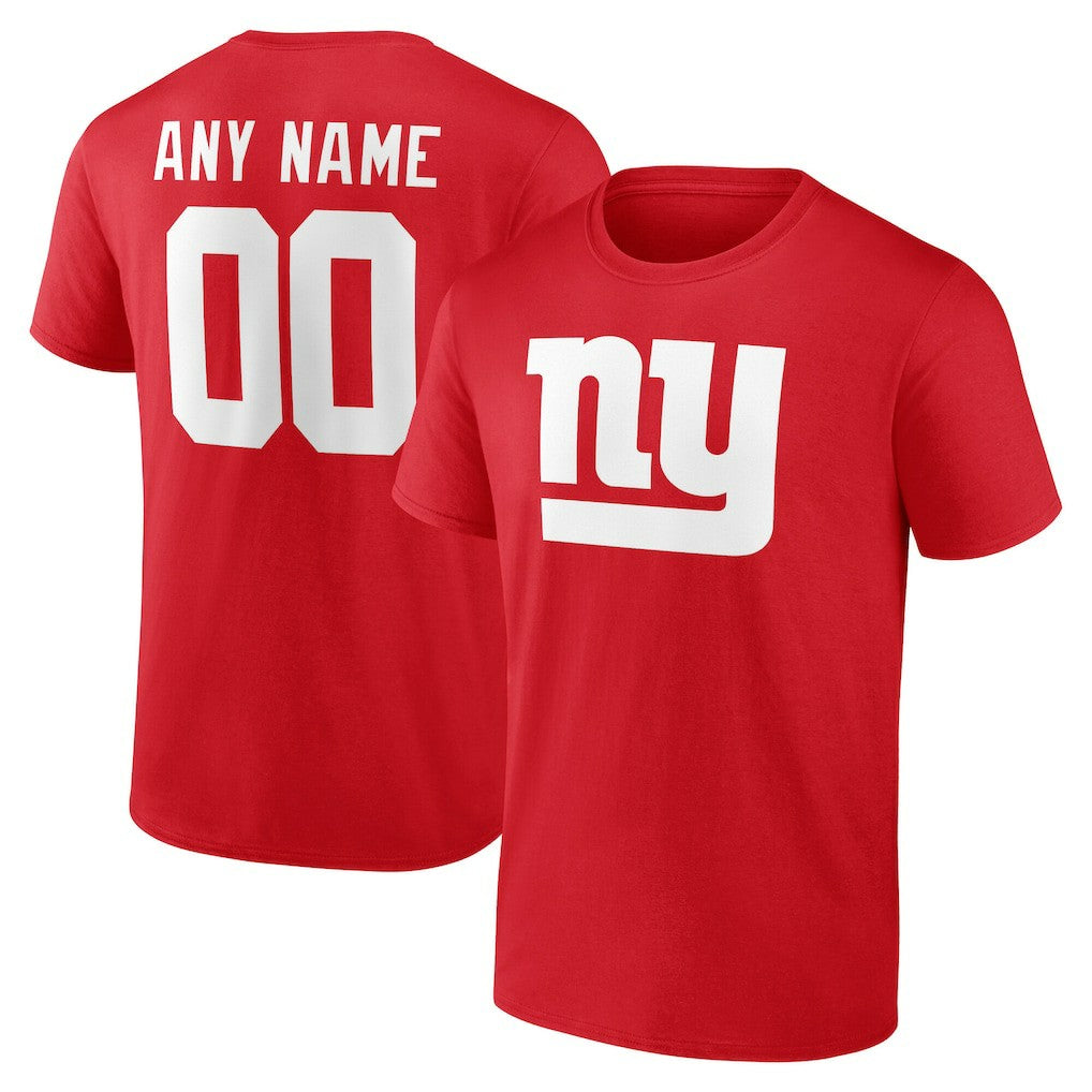 New York Giants Big & Tall Team Authentic Custom T-Shirt Red