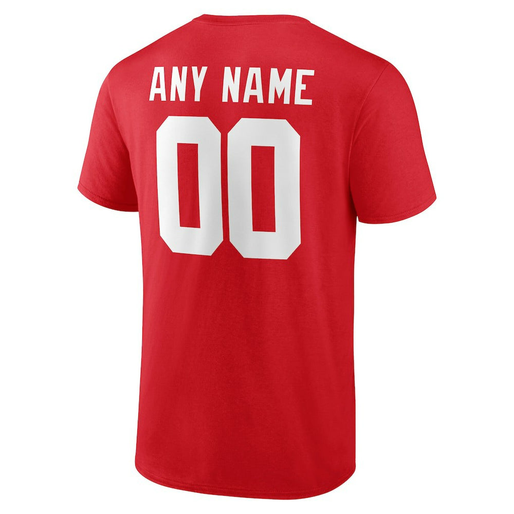 New York Giants Big & Tall Team Authentic Custom T-Shirt Red