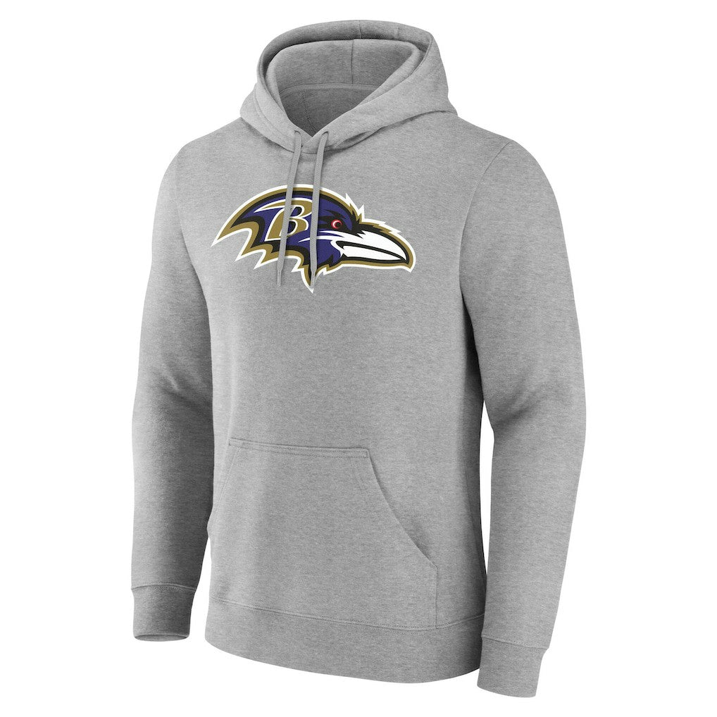 Baltimore Ravens Big & Tall Team Authentic Custom Hoodie Gray