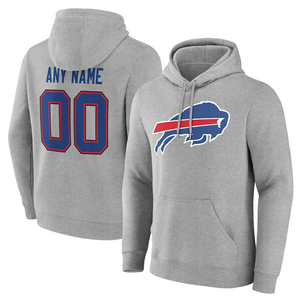 Buffalo Bills Big & Tall Team Authentic Custom Hoodie Gray
