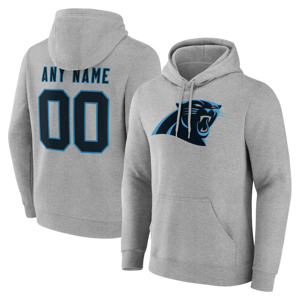 Carolina Panthers Big & Tall Team Authentic Custom Hoodie Gray