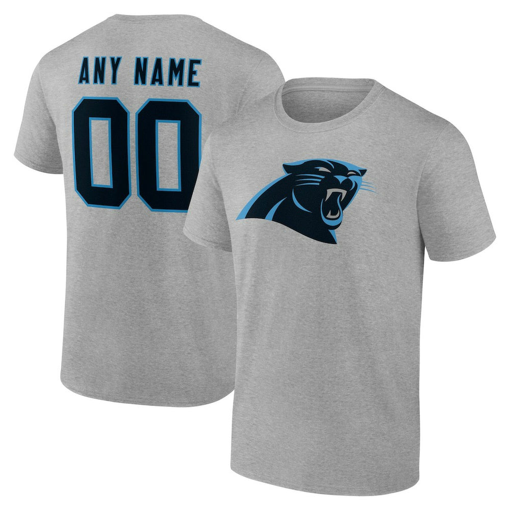 Carolina Panthers Big & Tall Team Authentic Custom T-Shirt Gray