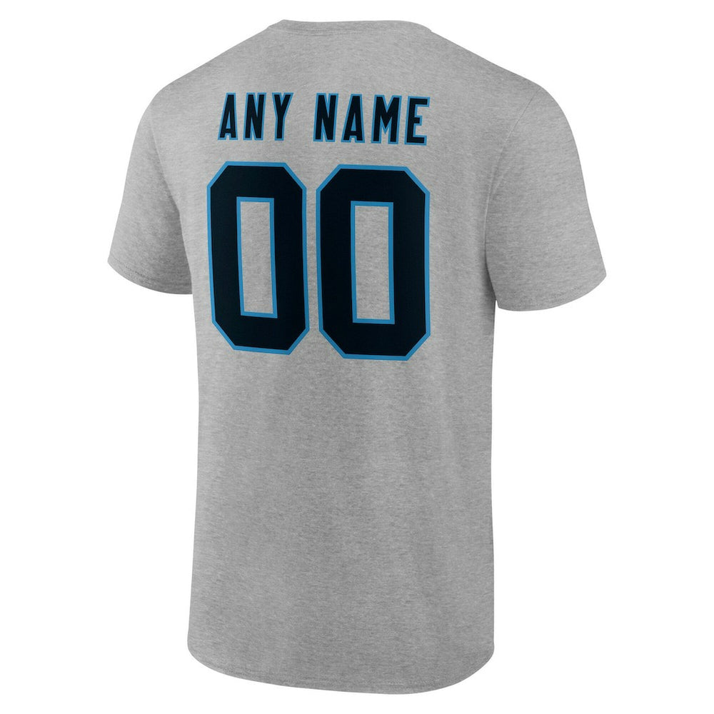 Carolina Panthers Big & Tall Team Authentic Custom T-Shirt Gray