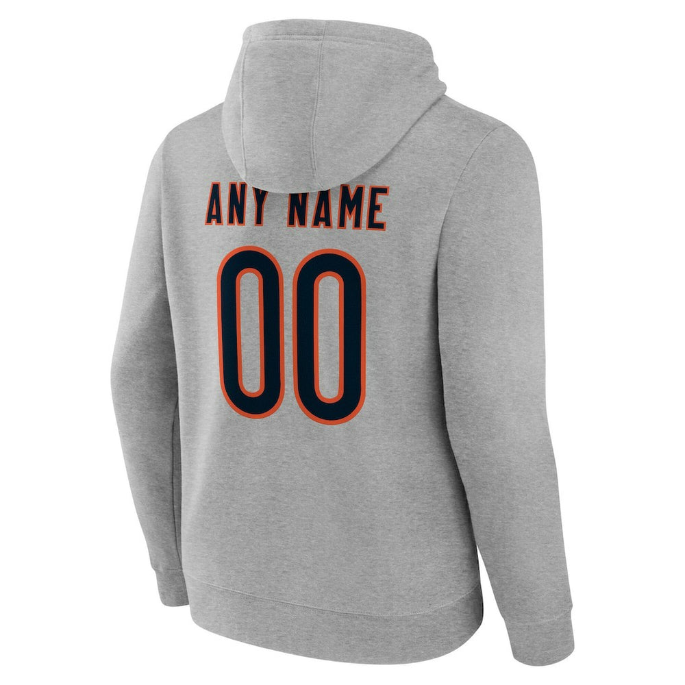 Chicago Bears Big & Tall Team Authentic Custom Hoodie Gray
