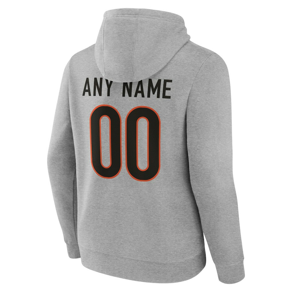 Cincinnati Bengals Big & Tall Team Authentic Custom Hoodie Gray