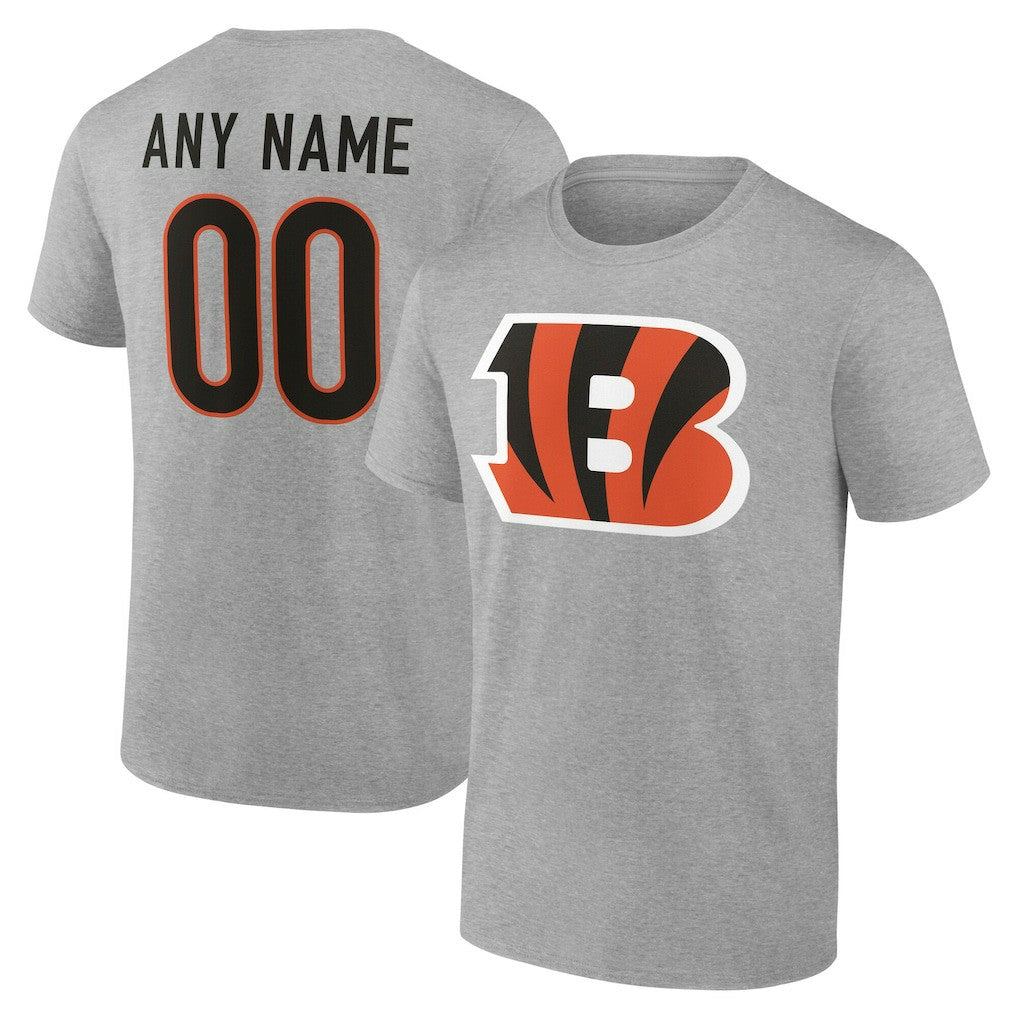 Cincinnati Bengals Big & Tall Team Authentic Custom T-Shirt Gray