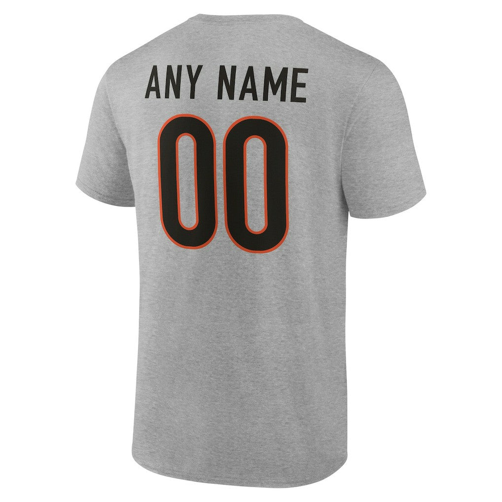Cincinnati Bengals Big & Tall Team Authentic Custom T-Shirt Gray