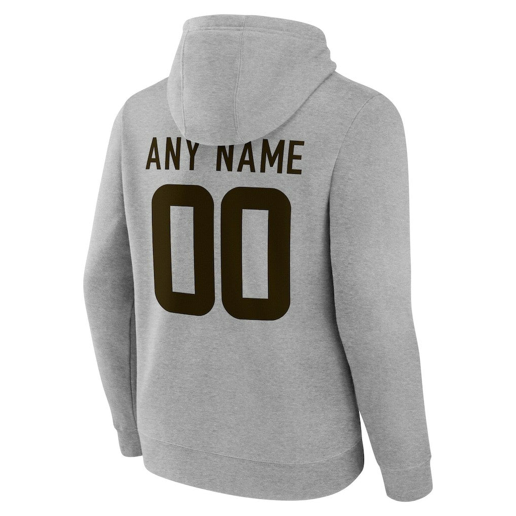 Cleveland Browns Big & Tall Team Authentic Custom Hoodie Gray