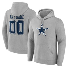 Dallas Cowboys Big & Tall Team Authentic Custom Hoodie Gray