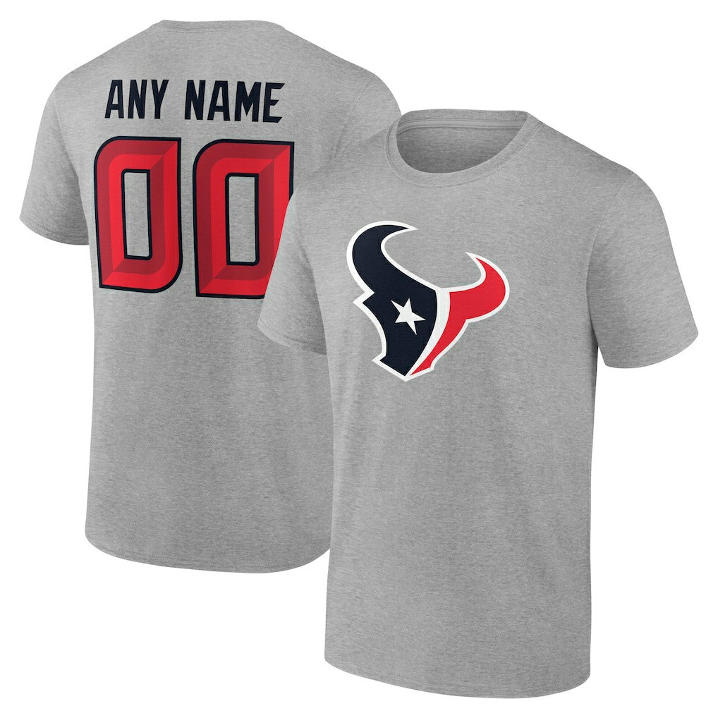 Houston Texans Big & Tall Team Authentic Custom T-Shirt Gray
