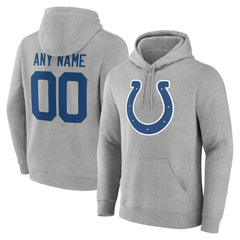 Indianapolis Colts Big & Tall Team Authentic Custom Hoodie Gray
